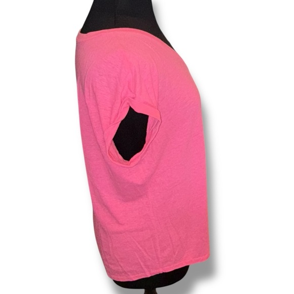 TALBOTS DROP SHOULDER V-NECK TEE - Plus 1X Brilliant Pink - Picture 5 of 13